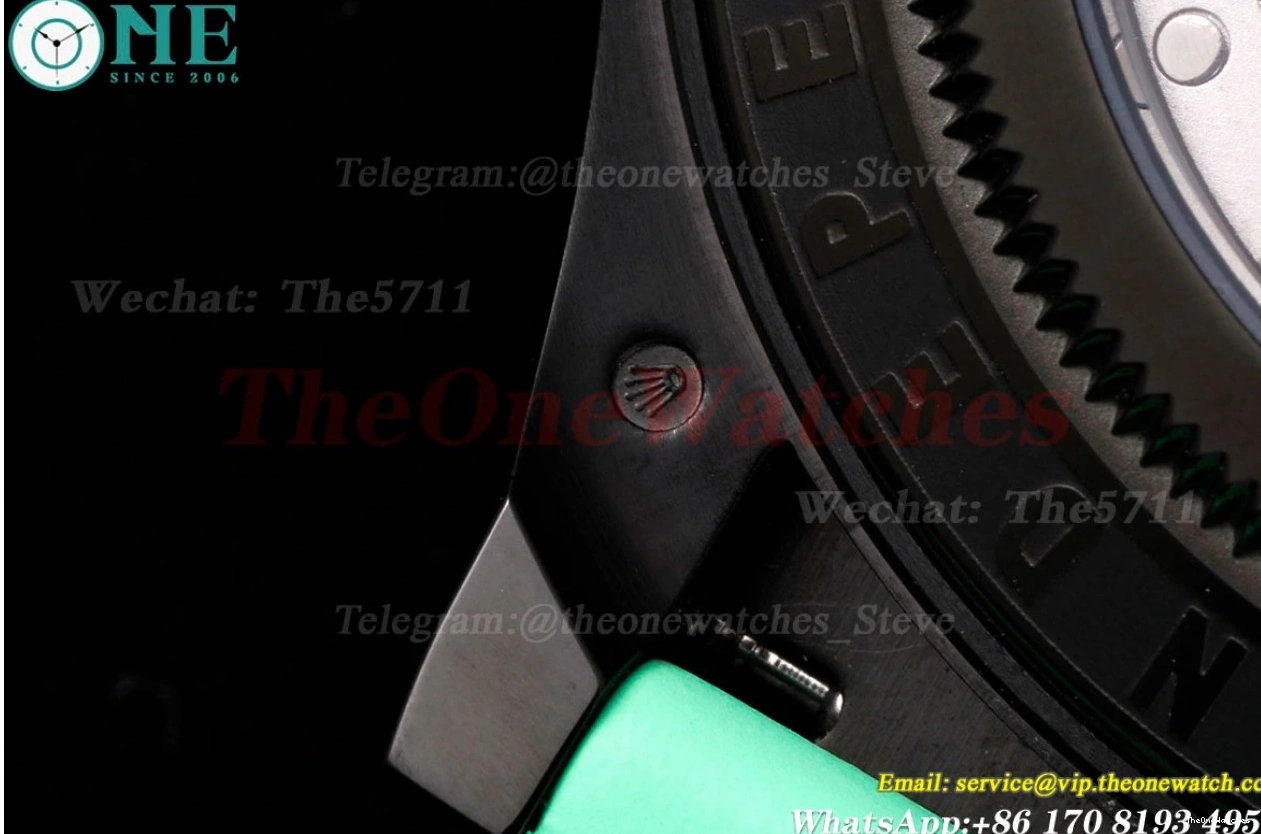 N6F Skeleton DLC Rubber 40mm Green RU DD4130 Dial Blaken On Daytona 0328